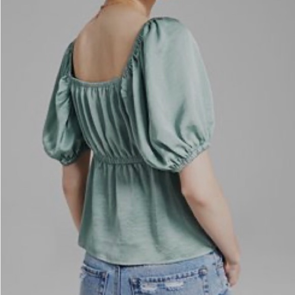 Satin and Lace Boho Short Sleeve Top from And Now This, NWT - Picture 4 of 5